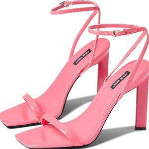 Nine West Hotz Neon Pink Patent Sandals  size 9